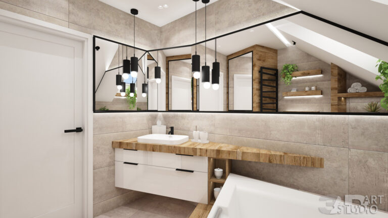 Wizualizacje 3D nowoczesnej łazienki